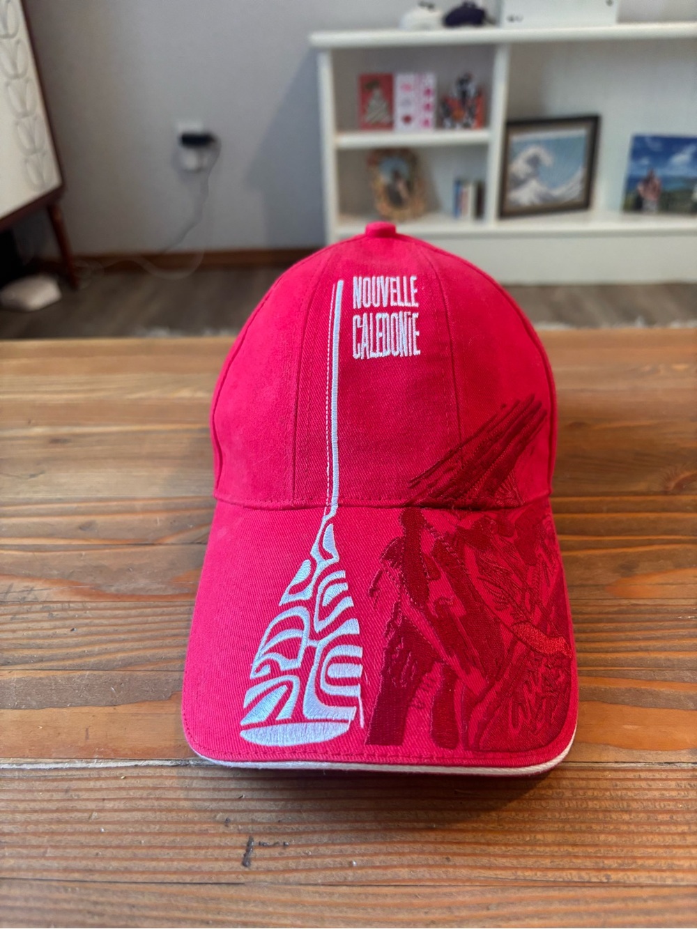 Nouvelle Caledonie Red Embroidered Sailboat Travel Hat Cap New Caledonia OSFA⁠